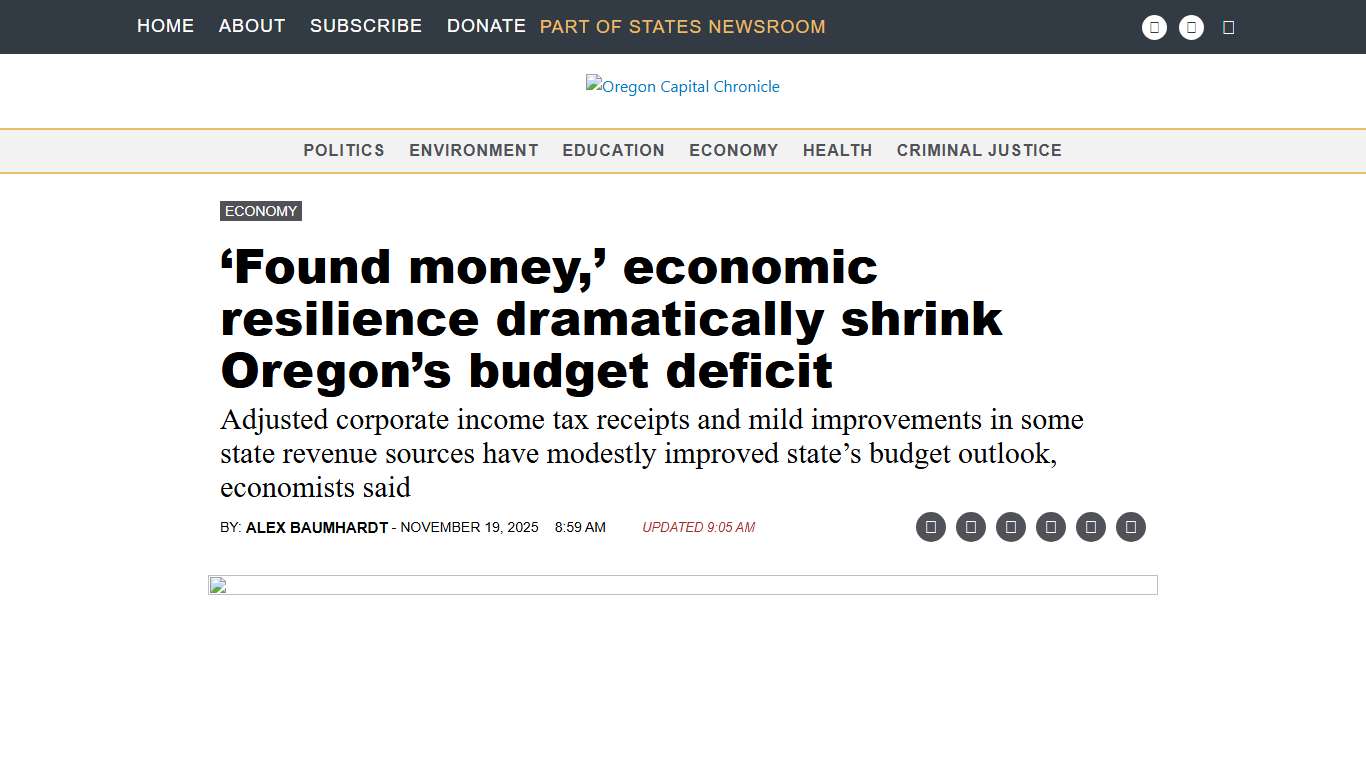 ‘Found money,’ economic resilience dramatically shrink Oregon’s budget deficit • Oregon Capital Chronicle