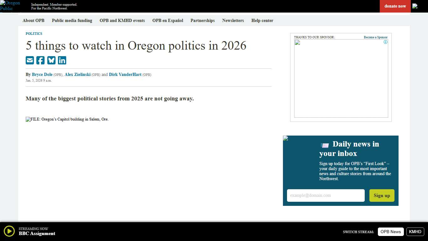 5 things to watch in Oregon politics in 2026 - OPB